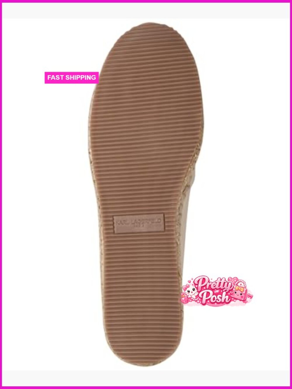 Slip on Espadrille Flat with Designer Logo - Casual Canvas - Picture 3 of 5